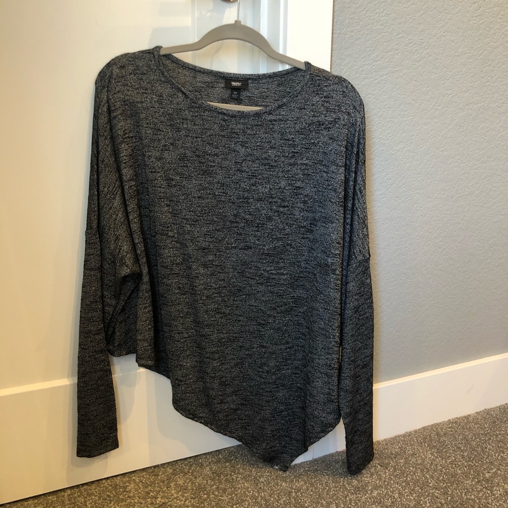 Long sleeve asymmetrical flowy top